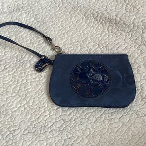 Small navy coach wristlet